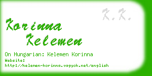 korinna kelemen business card